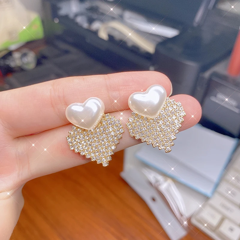 Милые темпераментные серьги в Корейском стиле элегантные форме сердца с