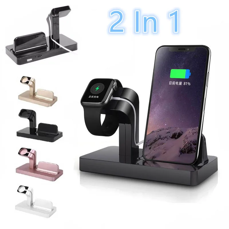 Беспроводное зарядное устройство 2 в 1 подставка для iPhone 11 Pro 7 8 + XS MAX XR X Apple Watch 5 3 4