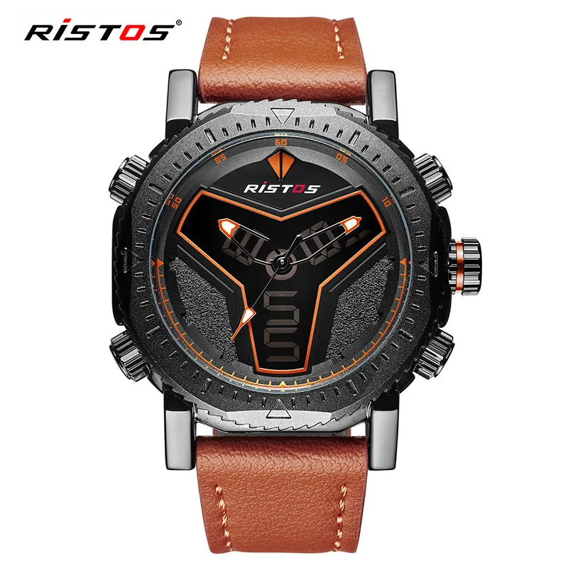 

New men's sports luminous electronic multi-function dual display fashion sports waterproof men's watch
