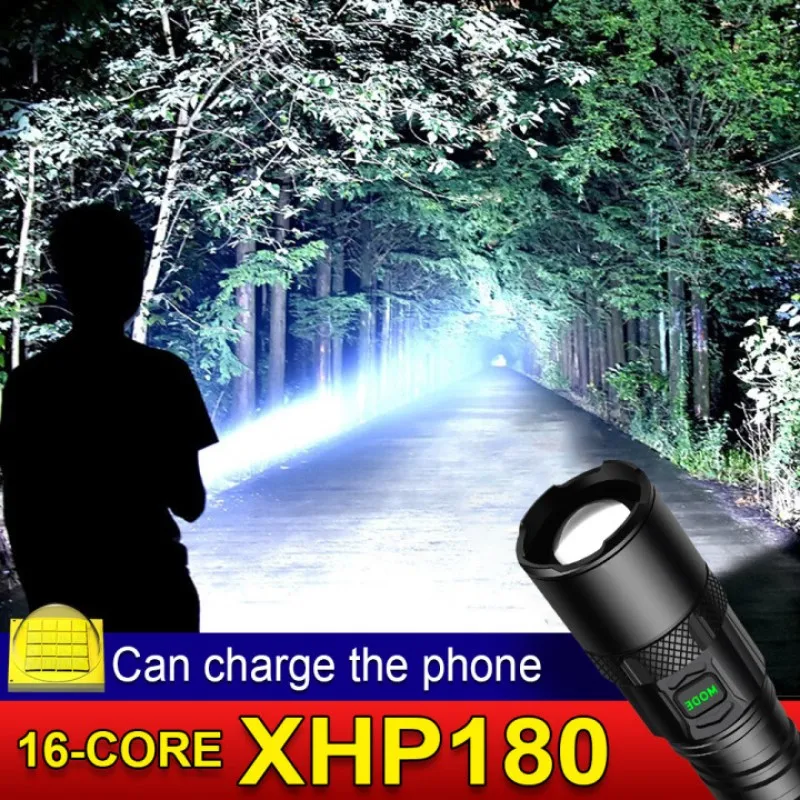 

Super 16Core XHP180 Powerful Led Flashlight 18650 Cree XHP50.2 IPX6 Rechargeable Torch Light High Power Zoom Lantern For Camping