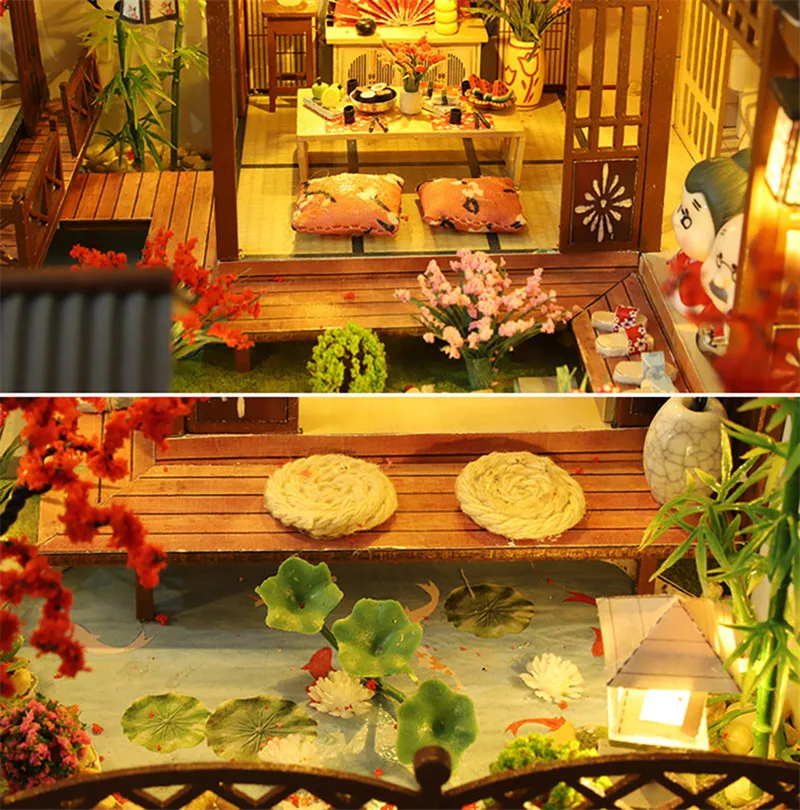 cutebee diy dollhouse kit wooden doll houses miniature dollhouse furniture kit with led toys for children christmas gift p06 free global shipping