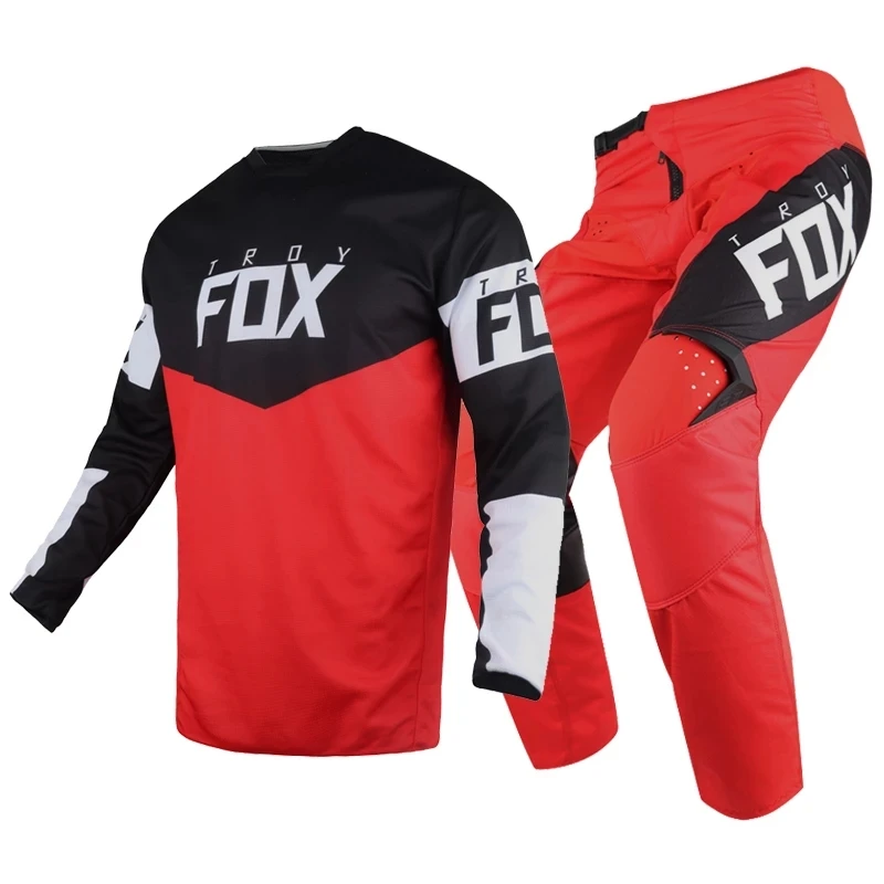 

2021 черный красный MX 180 Revn Джерси Pantaloni Combo горный велосипед Внедорожный гоночный костюм мужской красный Bianco Nero комплект Moto