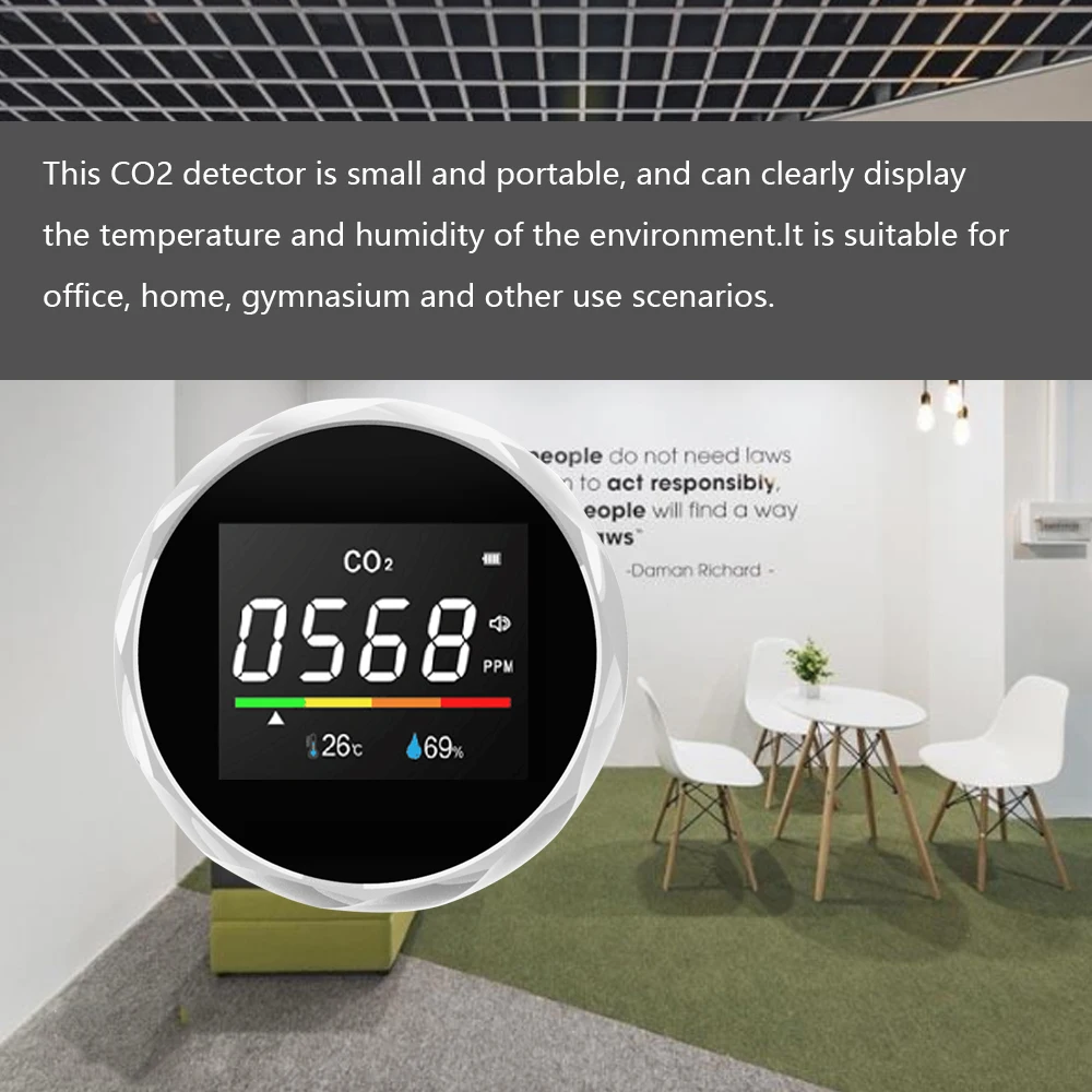 

CO2 Detector Carbon Dioxide Detector Household Temperature Humidity Meter Air Quality Tester Carbon Dioxide Alarm CO2 Monitor