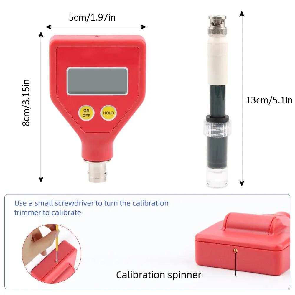 

Digital PH Tester Portable 0.01 Resolution Water Quality High Accuracy Testing Instrument for the Measurement of Skin Soil Hair