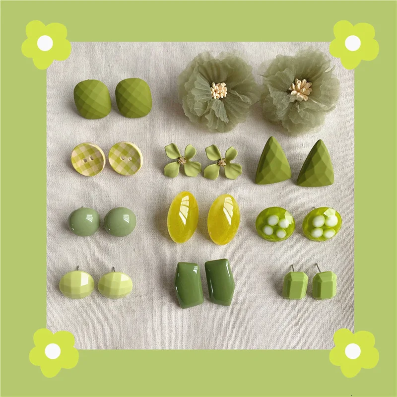 Японские и южнокорейские серьги в форме конфет Ретро Геометрические круглые