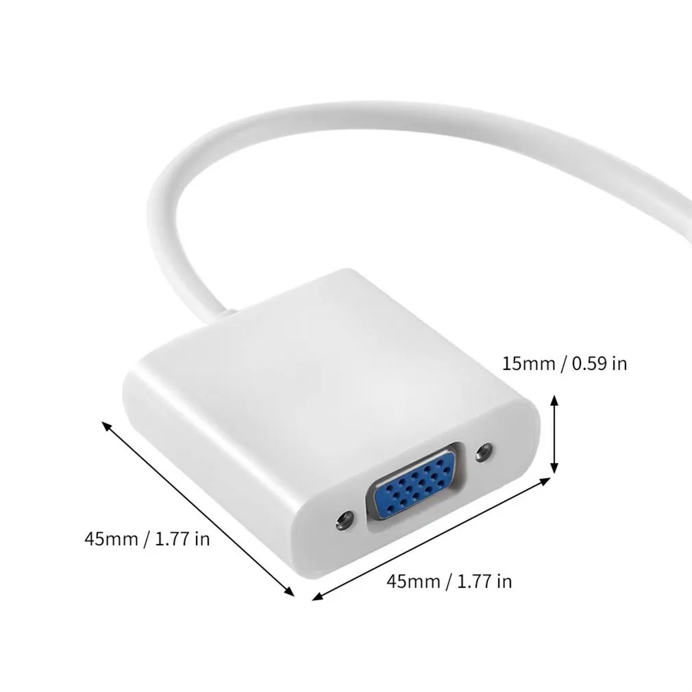 1 шт. мини-Кабель-адаптер для порта дисплея DP-VGA Apple MacBook Air Для iMac Mac Белый |
