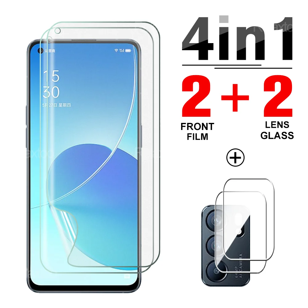 

4-IN-1 Hydrogel Soft Film For Oppo Reno6 Pro Plus 5G Screen Protector Soft Camera Lens Glass Anti-Scratch Safety Protective Film
