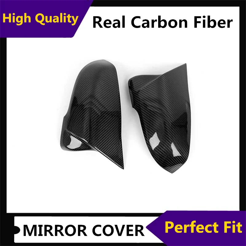 1 пара Реальные углеродного волокна Зеркало заднего вида Корпус заглушки для BMW F52