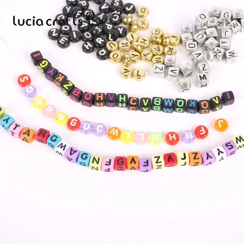 Lucia Crafts 5-7mm Alphabet Letter Number Square Beads Bracelet Necklace Jewelry Making Accessories K0840 | Дом и сад