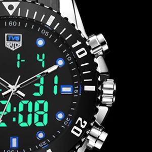 Часы наручные TVG мужские спортивные водонепроницаемые кварцевые с двойным