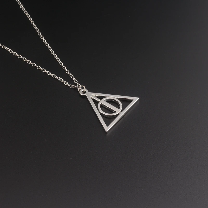 Модное треугольное ожерелье Луна Дары смерти полые треугольные Подвески цепочка