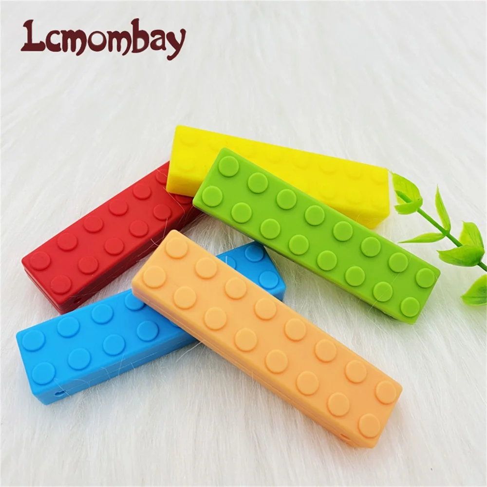5 шт. жевательное Сенсорное ожерелье с кирпичом жевательные Детские Силиконовые