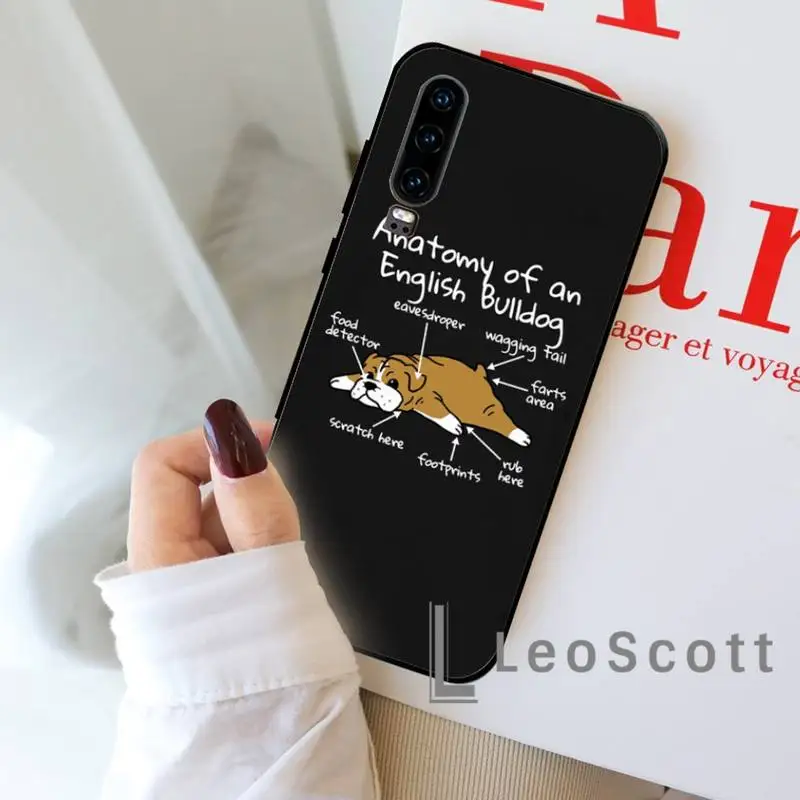 

Anatomy Of A Bulldog Phone Case For Huawei P9 P10 P20 P30 Pro Lite smart Mate 10 Lite 20 Y5 Y6 Y7 2018 2019
