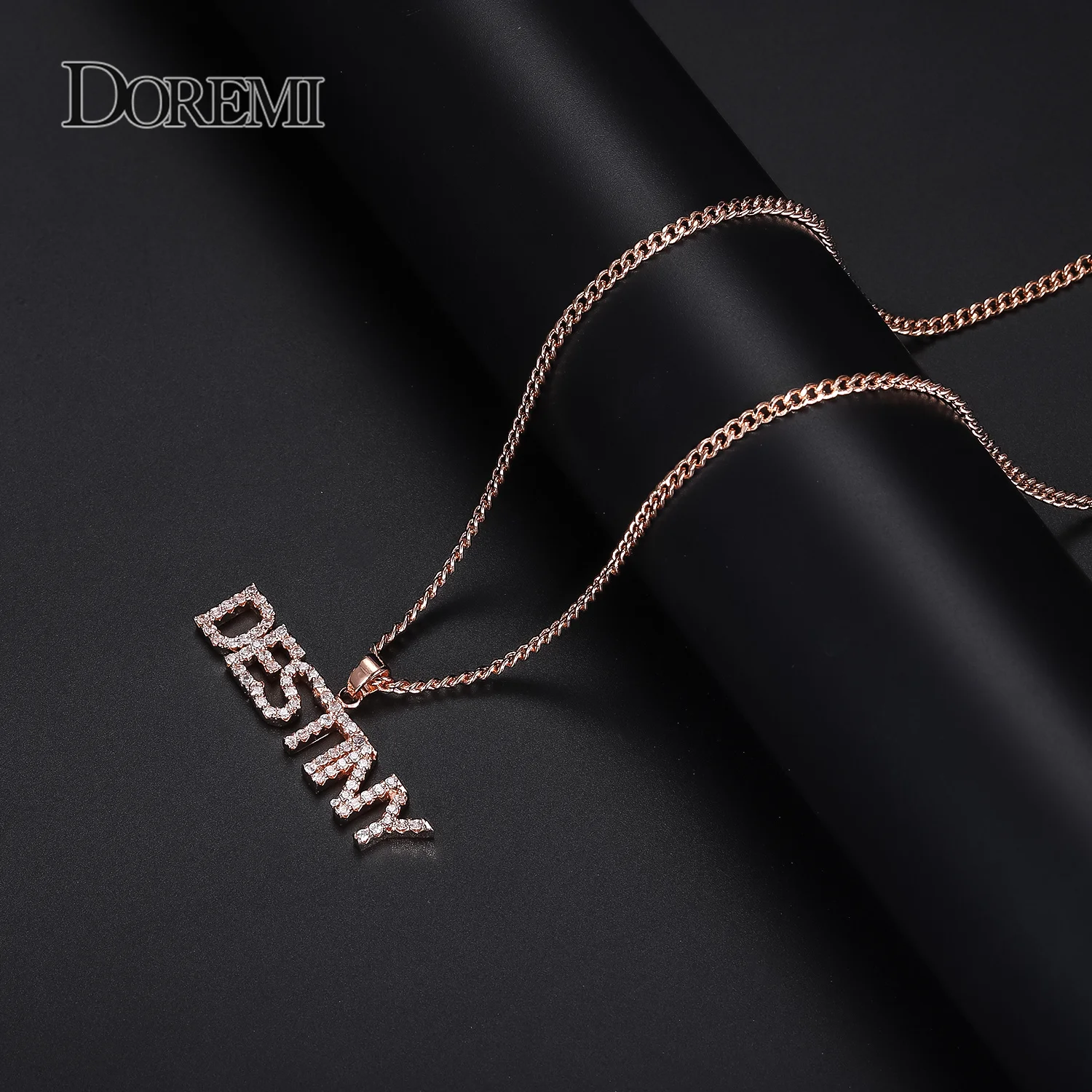 DOREMI 3A персонализированное ожерелье с фианитом индивидуальное имя для женщин и