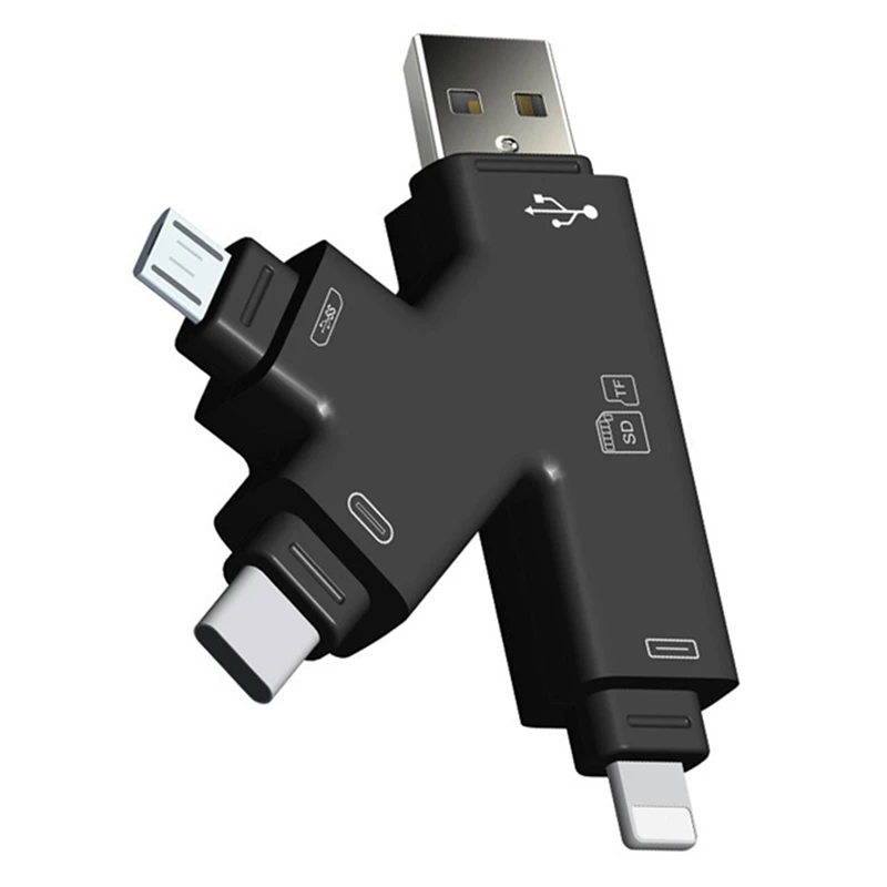 

Type-C Micro-USB 4 в 1 кардридер адаптер для iPad iPhone 12 11 Android OTG TF SD ридер