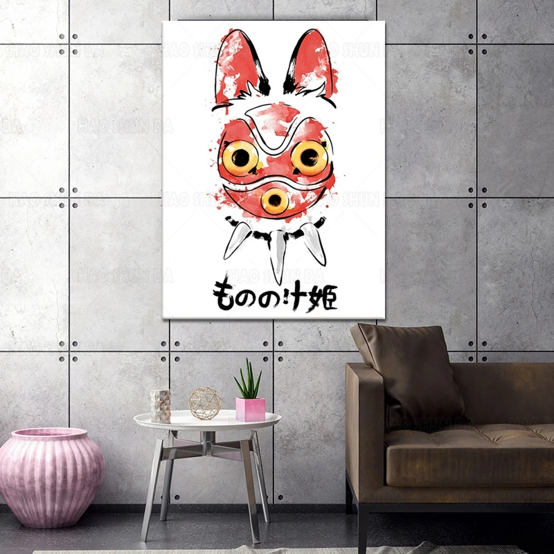 Студия Ghibli принцесса mononoke маска аниме постер холст настенные художественные