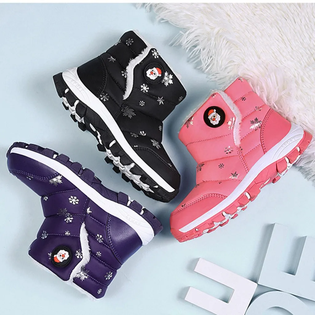Детские зимние сапоги обувь для девочек модная плюшевая детская