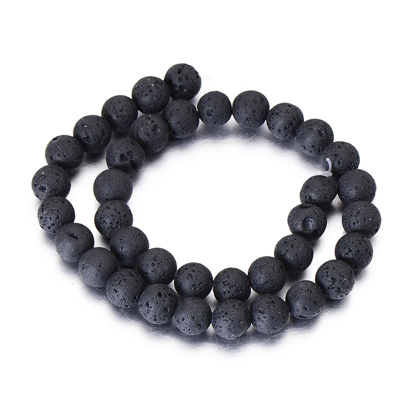 lava stone Натуральный Камень Бисер для изготовления ювелирных изделий браслет Цепочки и ожерелья тигровый глаз и лавовый камень Свободные Круглые бусины Diy аксессуары для рукоделия - Цвет: lava stone