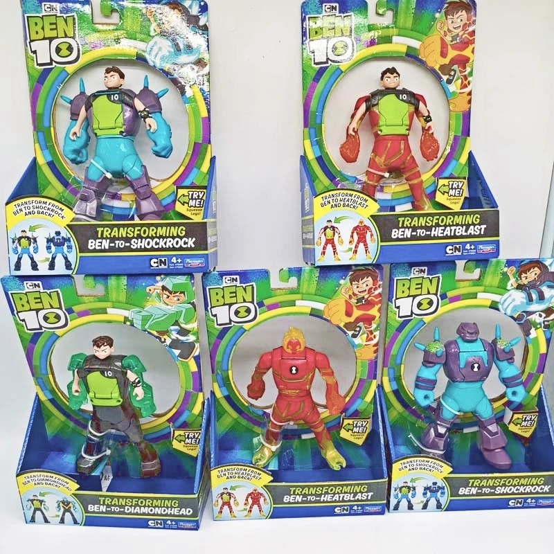 

Bandai Anime Figurine Kawaii Ben10 Tennyson Omnitrix Transfiguration Four Arms Heatblast XLR8 Diamondhead Toys Action Figure