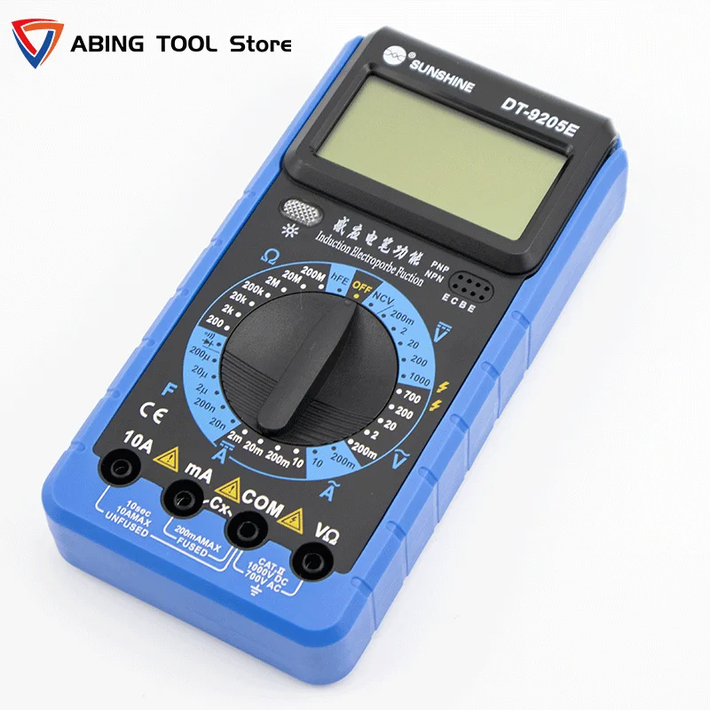 

DT-9205E Digital Multimeter LCD Display Auto Power Ranging AC/DC Voltage Current Induction Elextroprobe Data Retention Sunshine