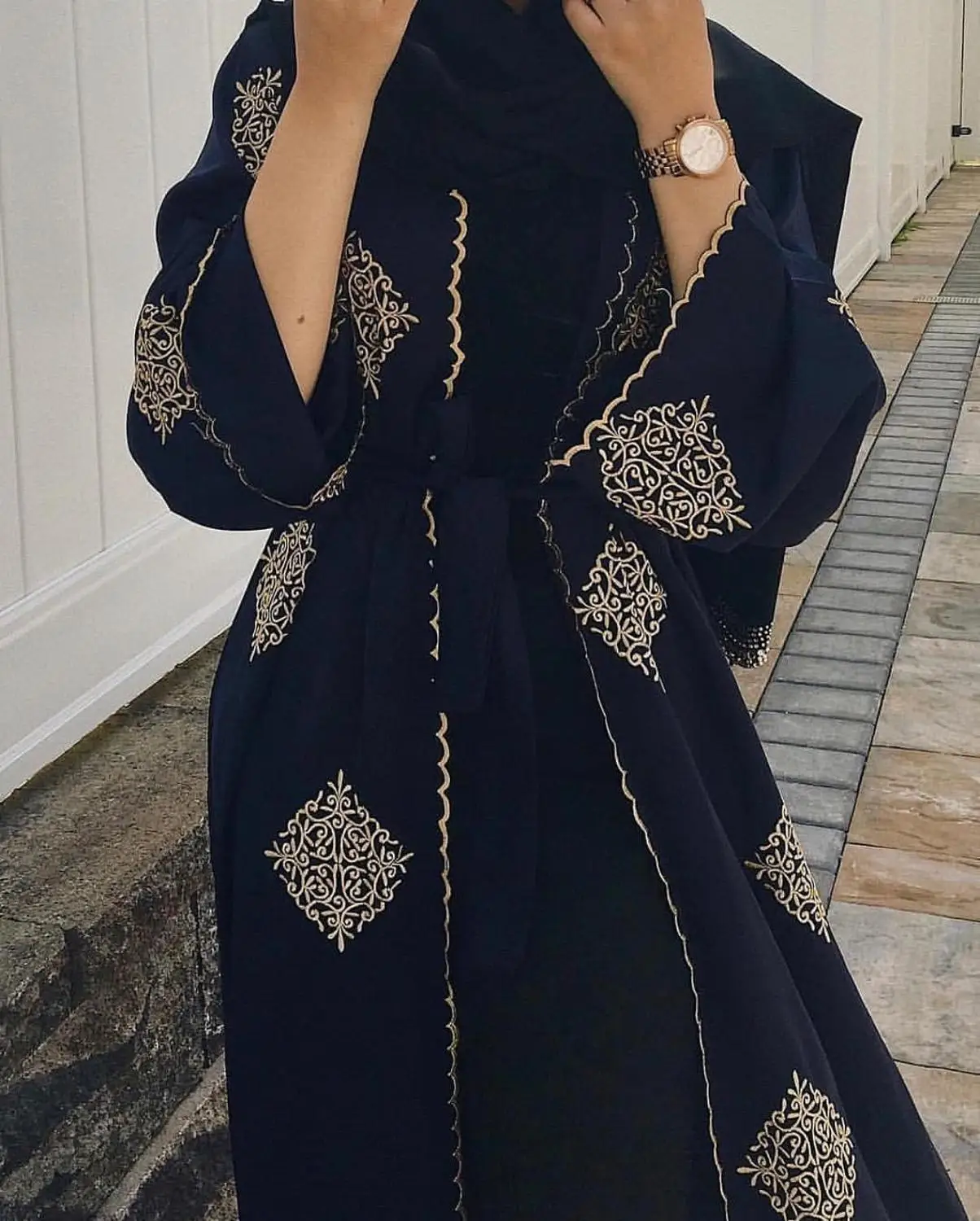 Мусульманская мусульманская одежда Вечерние кардиганы в Дубае Кимоно с вышивкой