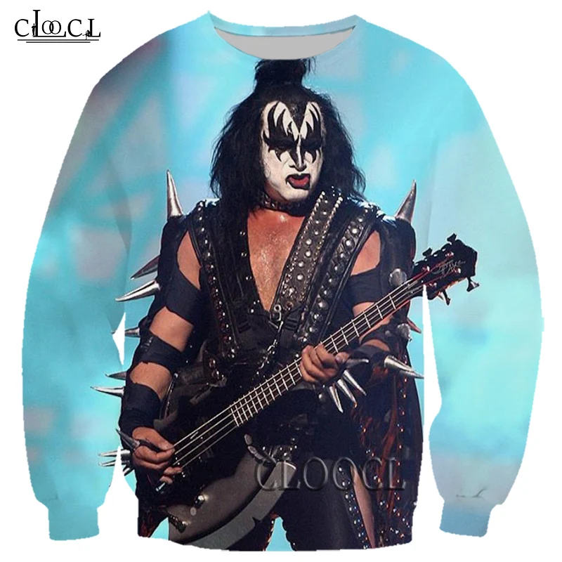 

HX Newest Rock KISS Band 3D Print Men Women Sweatshirts Fashion Autumn Hip Hop Long Sleeve All-match Harajuku Tops Drop Shipping