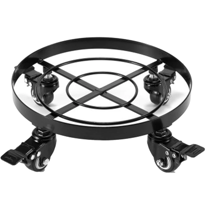 

Universal Wheel Mobile Flower Stand Pulley Wrought Iron Foot Bath Wooden Barrel Wheel Floor Type Flower Receptacle Base