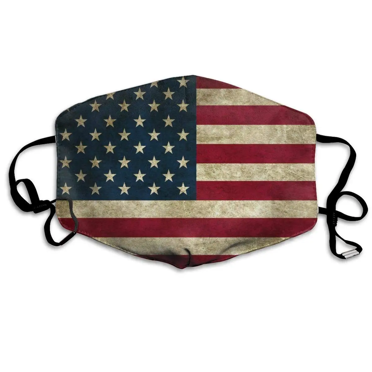 

NiYoung Unisex Breathable Vintage American Flag Mouth Mask, Adjustable Earloop Anti Dust Pollution Face Mask for Running