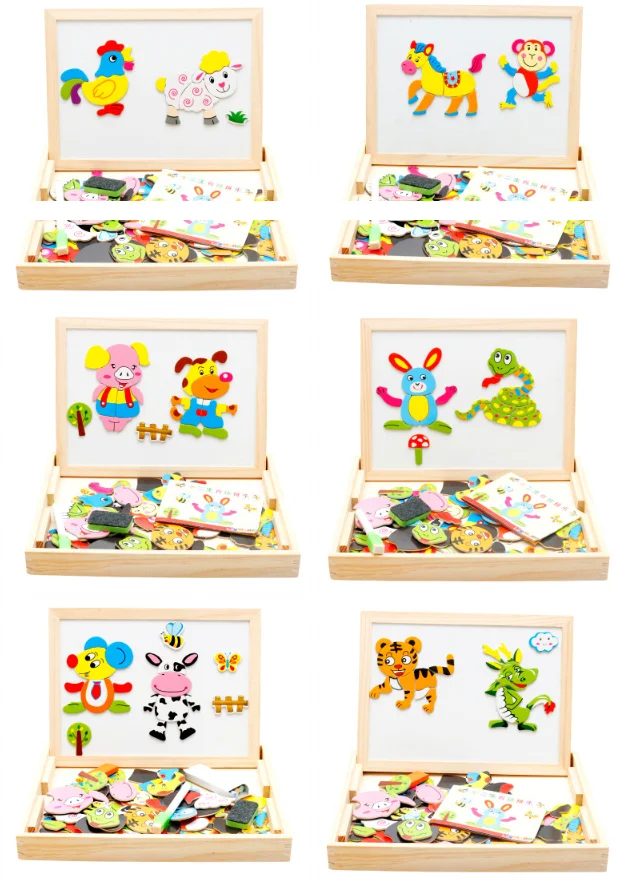 

Magnetic puzzle children's enlightenment intelligence puzzle early education wooden baby wooden toys