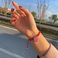 trendy colorful butterfly charm bracelets for women elegant handmade lucky red string braided bracelets jewelry gifts friendship