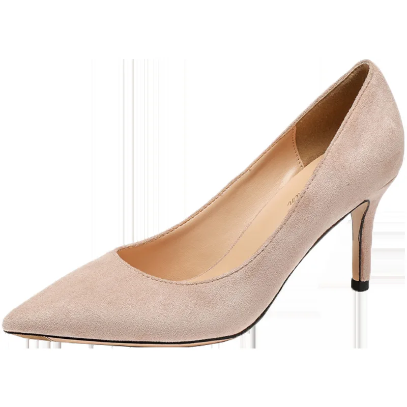 

Suede pointed high heels women 2021 new women's shoes Korean stiletto work shoes fashion shallow mouth single shoes