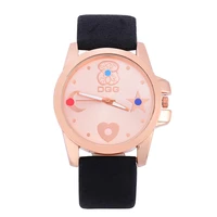 top dqg brand women watch fashion dress quartz ladies casual leather wristwatches gift bear clock relogio feminino relojes mujer