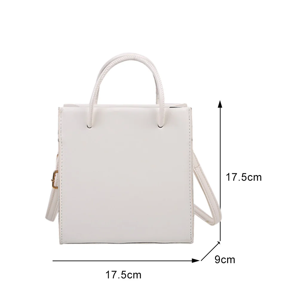 

Fashion Women PU Leather Shoulder Crossbody Bags Pure Color Small Purse Top-handle Handbag Casual All-matchLadies Messenger Bag