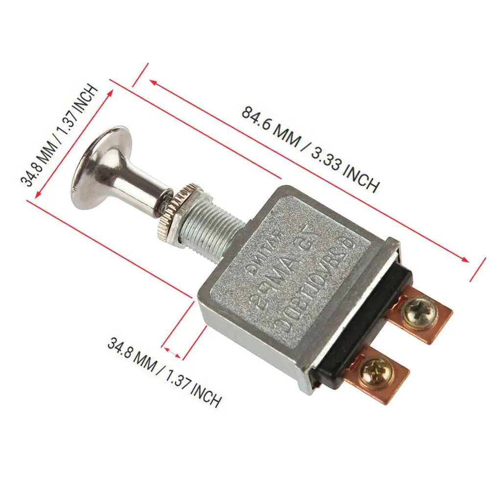 Пуш-ап переключатель 75 amp для 27 29 Размеры: 32 33 34 35 36 37 38 Размеры 39-40 47 49 50 Pontiac |