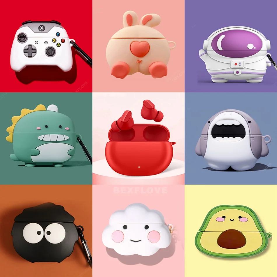 3D чехол для наушников милый силиконовый Apple Beats Studio Buds с брелоком | Электроника