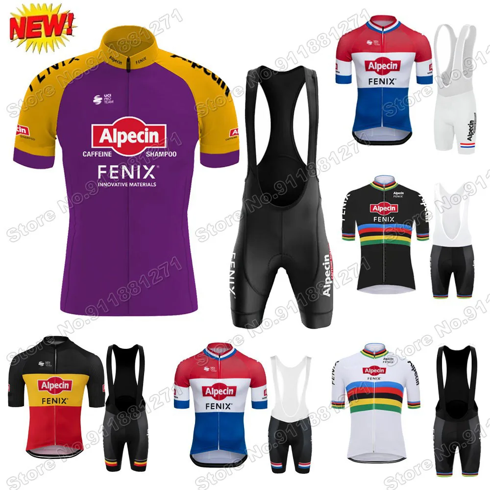 2021 Alpecin Fenix Нидерланды Чемпион Белый Велоспорт Джерси комплект летняя