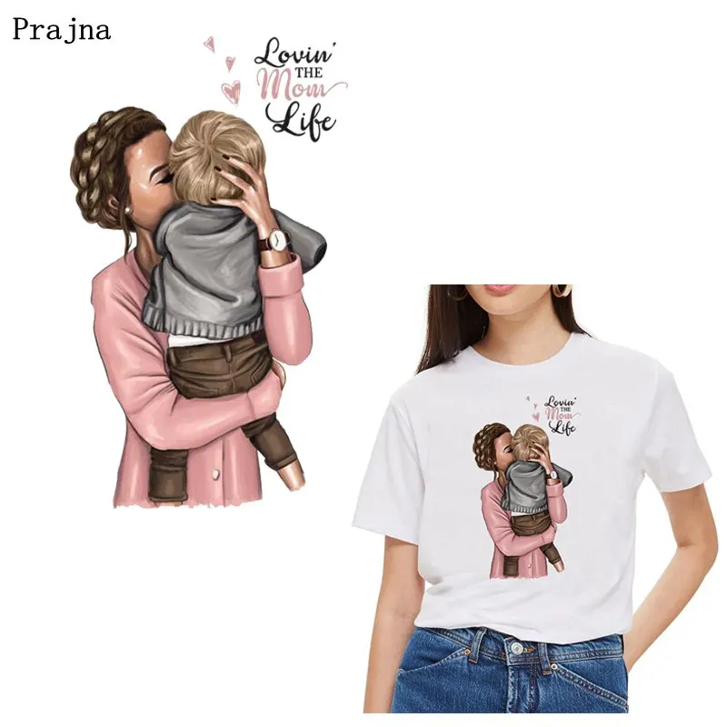 Prajna/модные термо-переводные патчи для мамы и ребенка сделай сам футболка