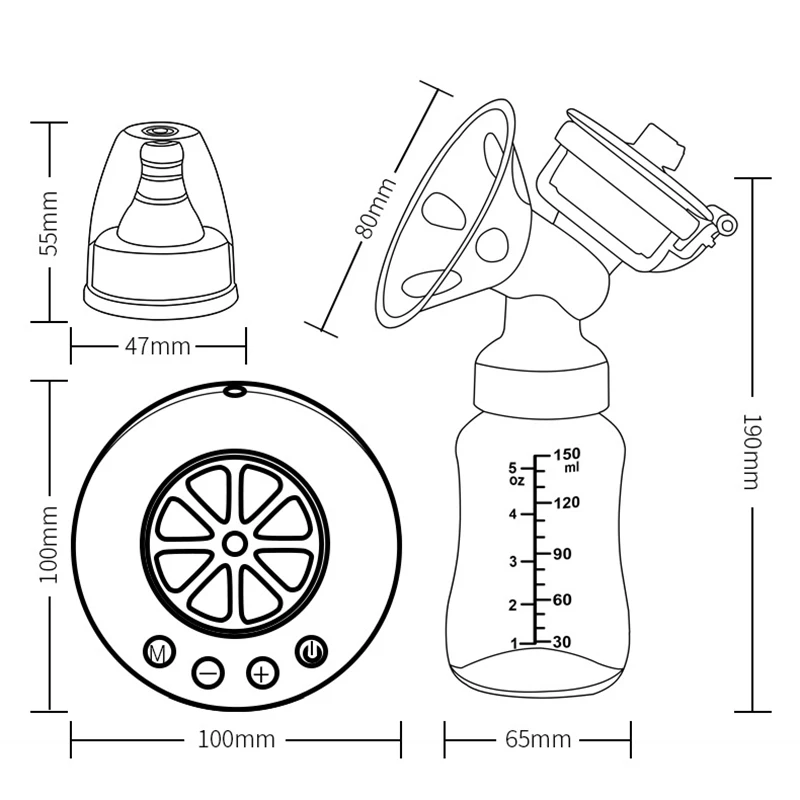 Электрический двойной молокоотсос USB BPA Бесплатный насосы для грудного