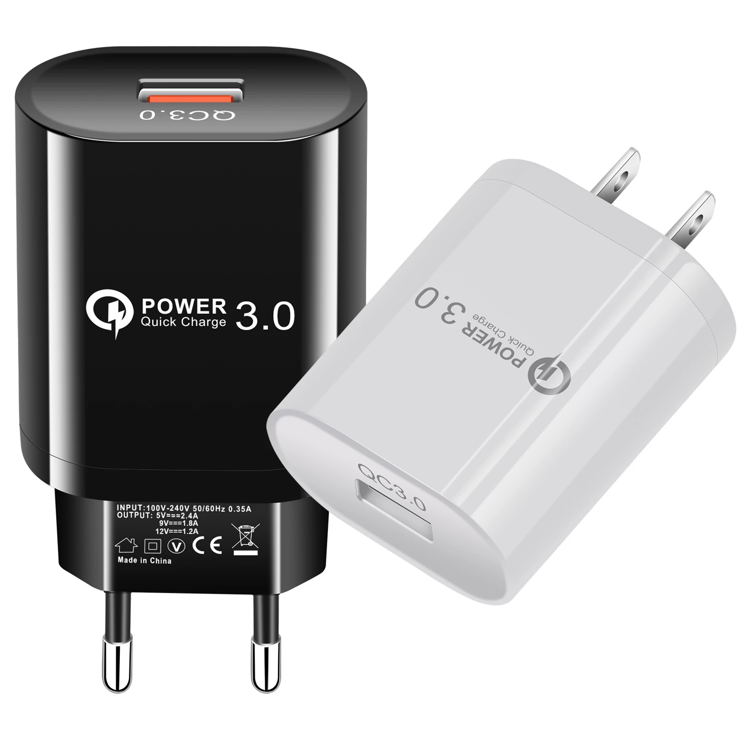 QC3.0 однопортовое быстрое зарядное устройство для мобильного телефона USB зарядное устройство для путешествий смарт-планшет зарядная головка