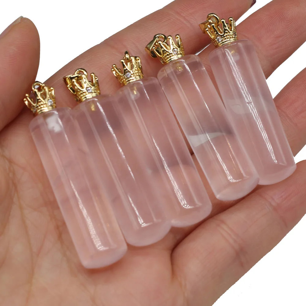 

1pcs Natural Stone Crystal Rose Quartzs Pendants Charms for DIY Necklace Earrings Accessories Jewelry Making Women Gift 13x45mm