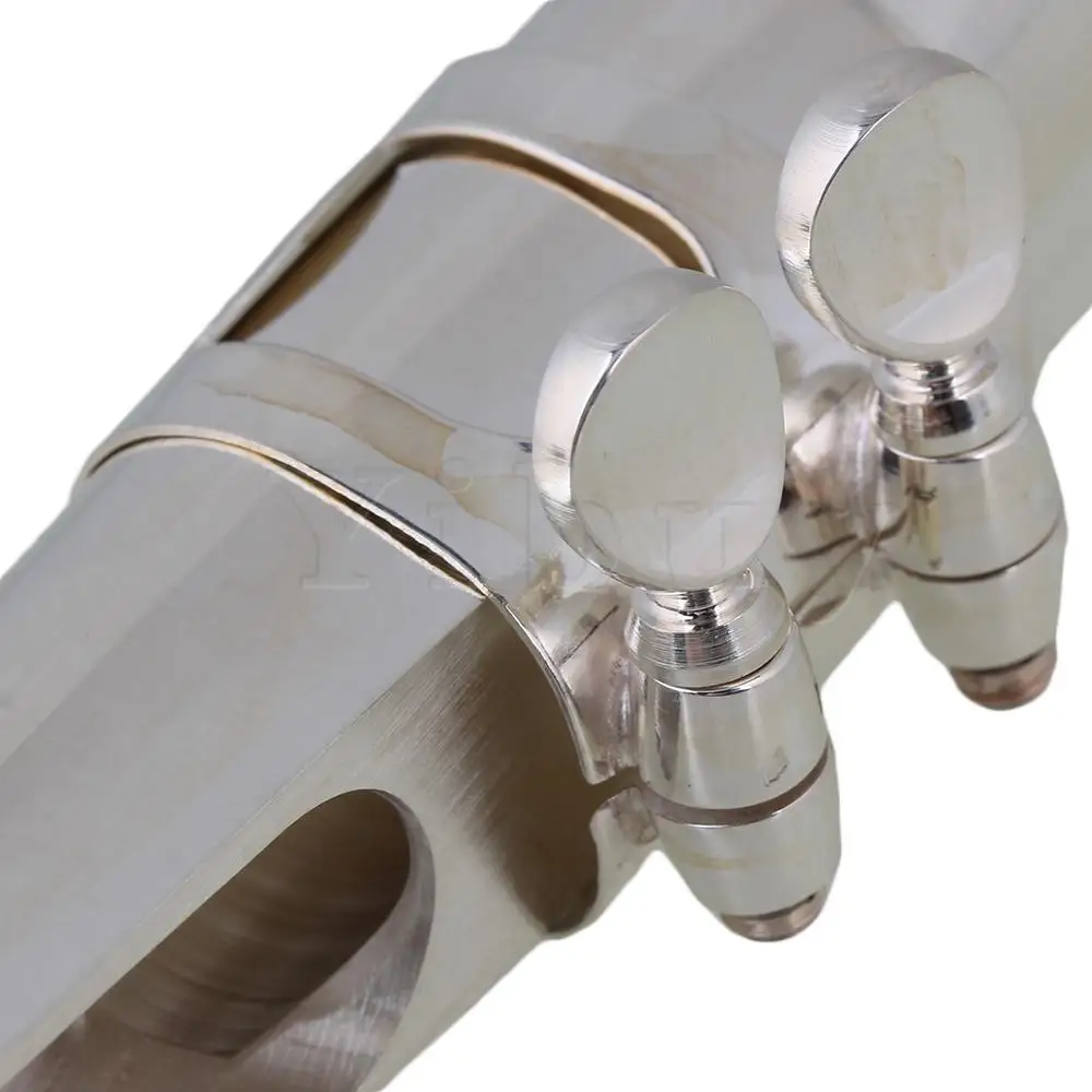 Yibuy Tenor Saxophone Sax Mouthpiece Cap Ligature BQLZR Silver plate#7 Good Sound