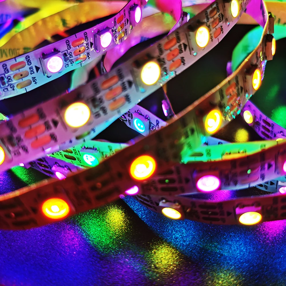 DC5V WS2812B 5050 RGB Led Strip Light Smart Individually Addressable Tape 6MM 10MM Width PCB IP30 Black/White 60Pixels/M 1-5M |