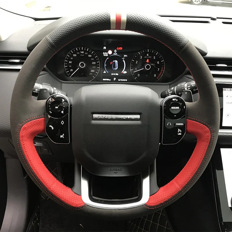 

DIY Hand-Stitched Leather Suede Car Steering Wheel Cover for Land Rover Range Rover Evoque/Velar Range Rover Sport Discovery 4 5