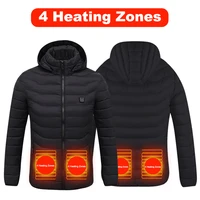 4 areas heated vest jacket men women usb electric heating hooded jacket winter thermal warm clothing for hunting fishing