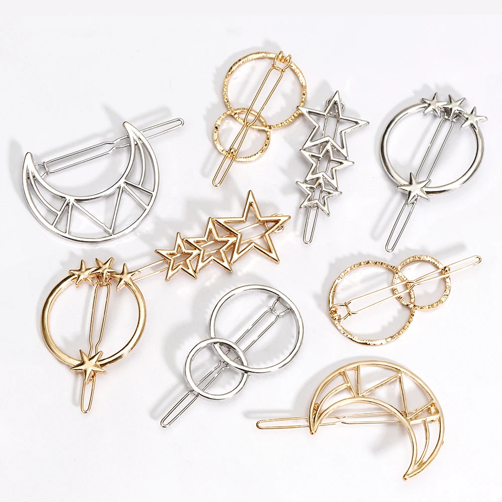 Модные женские заколки для волос с золотым/серебряным покрытием металлический