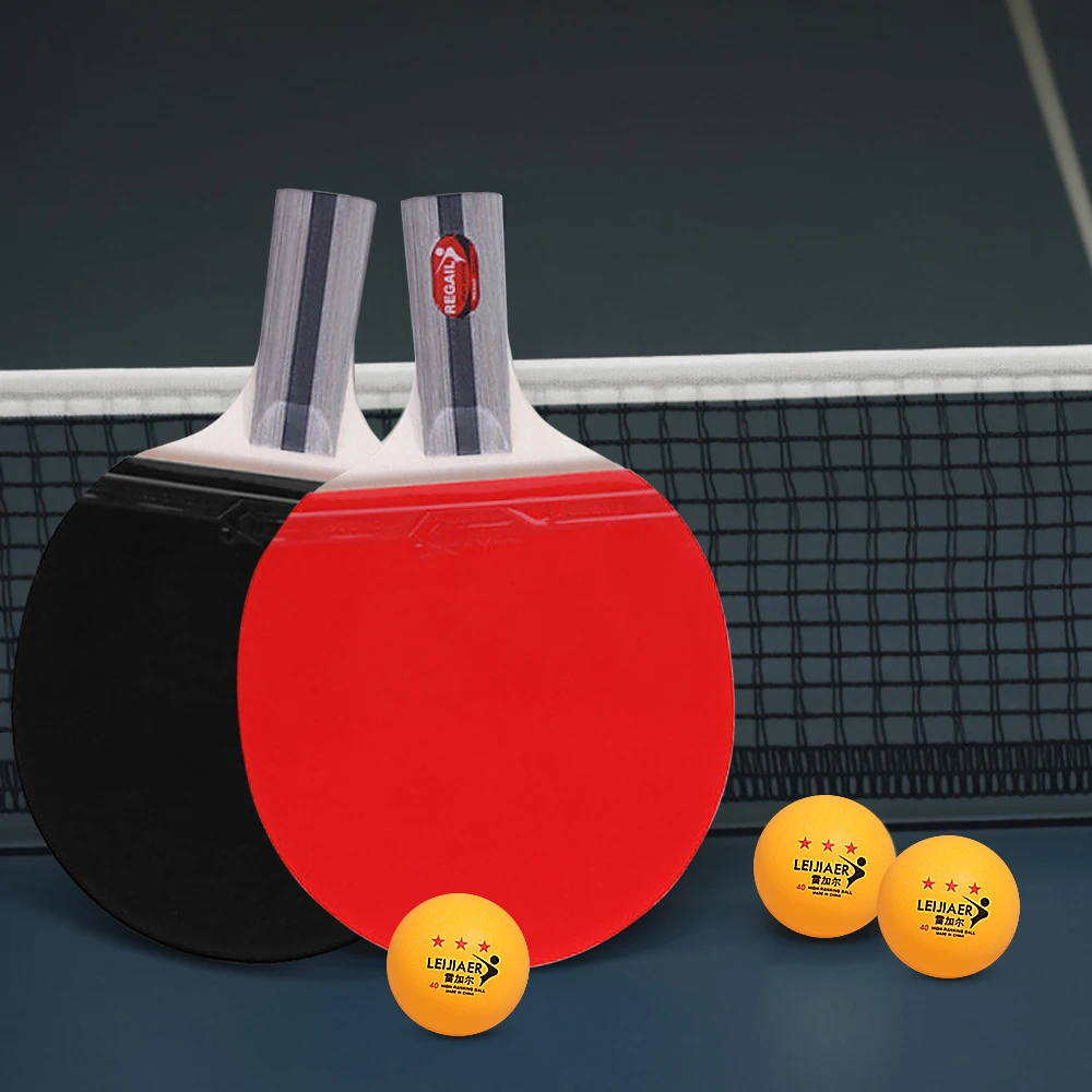 

Ping Pong Paddles Table Tennis Rackets 2 Ping Pong Bats Long Short Handle Ping Pong Racket Set Training Accessories kit