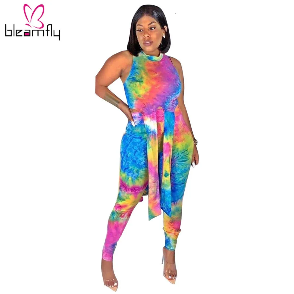 Женский новый летний костюм из двух предметов с принтом Галактика круглым