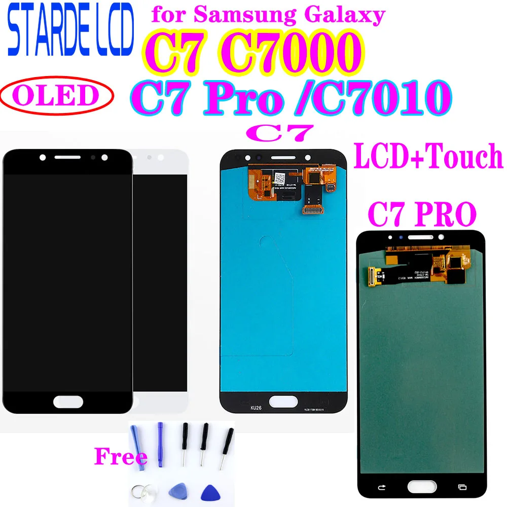 ЖК экран Super OLED для Samsung Galaxy C7 Pro C7010 дисплей с сенсорным дигитайзером в сборе C7000