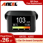 Бортовой компьютер Ancel A202 для автомобиля, цифровой дисплей OBD2, скорость потребления топлива, измеритель напряжения, температуры воды, дисплей OBD HUD