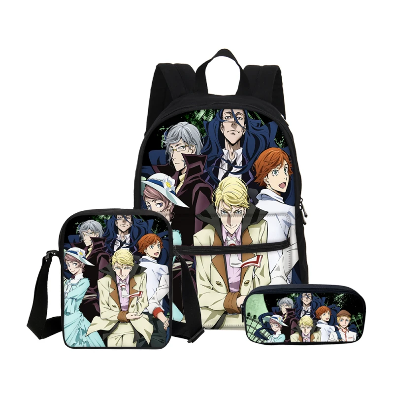 Индивидуальные Аниме страй собаки холст девушка школьная сумка набор модные